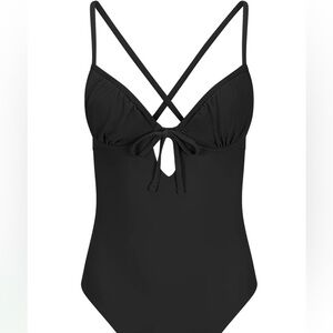 ADORE ME ANNABEE 🖤JET BLACK 🖤 ONE-PIECE SWIMWEAR SIZE LARGE 🌟NWT🌟